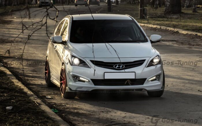 Элерон переднего бампера для Hyndai Solaris Restyling 2014+ Элерон переднего бампера для Hyndai Solaris Restyling 2014+
