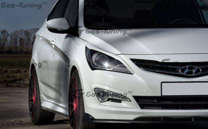 Элерон переднего бампера для Hyndai Solaris Restyling 2014+ Элерон переднего бампера для Hyndai Solaris Restyling 2014+