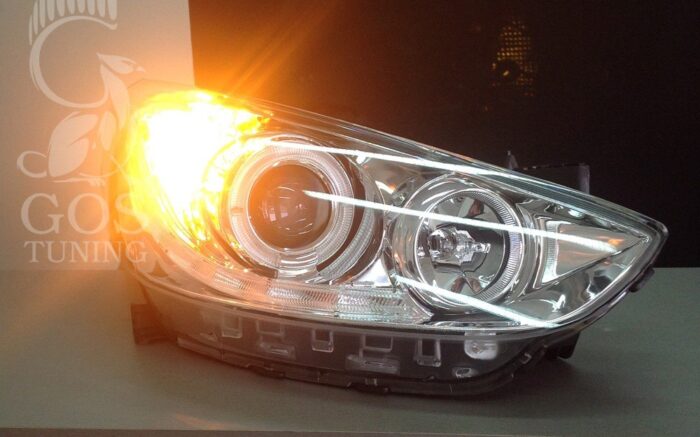 Альтернативная оптика, передние светодиодные фары «Angel Eyes»  (Хром) для Hyundai Solaris Альтернативная оптика, передние светодиодные фары «Angel Eyes» (Хром) для Hyundai Solaris