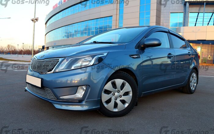Накладки на передний бампер Kia Rio 3 Накладки на передний бампер Kia Rio 3