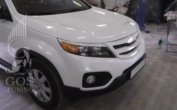 Реснички (накладки на фары) на Kia Sorento R Реснички (накладки на фары) на Kia Sorento R