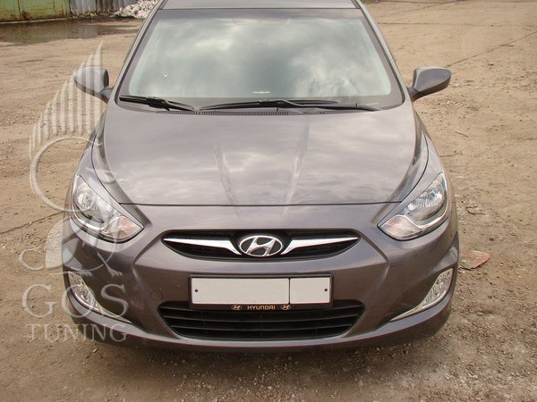 Реснички (накладки на фары) на Hyundai Solaris / Accent 2010+