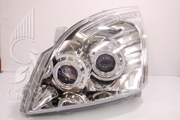 Передняя альтернативная оптика «Eagle Eyes» (хром) для Land Cruiser Prado 120 Передняя альтернативная оптика «Eagle Eyes» (хром) для Land Cruiser Prado 120