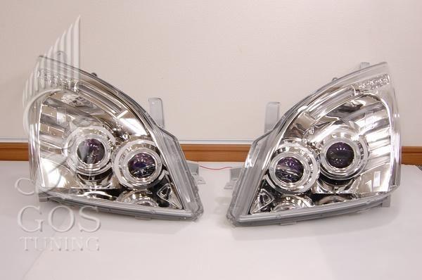 Передняя альтернативная оптика «Eagle Eyes» (хром) для Land Cruiser Prado 120 Передняя альтернативная оптика «Eagle Eyes» (хром) для Land Cruiser Prado 120