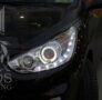 Альтернативная оптика, передние светодиодные фары «Angel Eyes» (Хром) для Hyundai Solaris