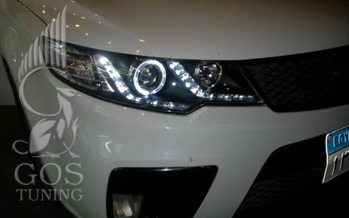 Передняя альтернативная оптика «Eagle Eyes» на Kia Cerato Forte / Kia Forte Koup Передняя альтернативная оптика «Eagle Eyes» на Kia Cerato Forte / Kia Forte Koup