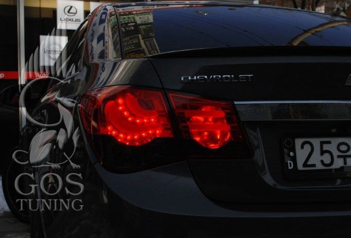 Комплект задних фонарей «BMW F Series Red Smoke Style Led» для Chevrolet Cruze Sedan