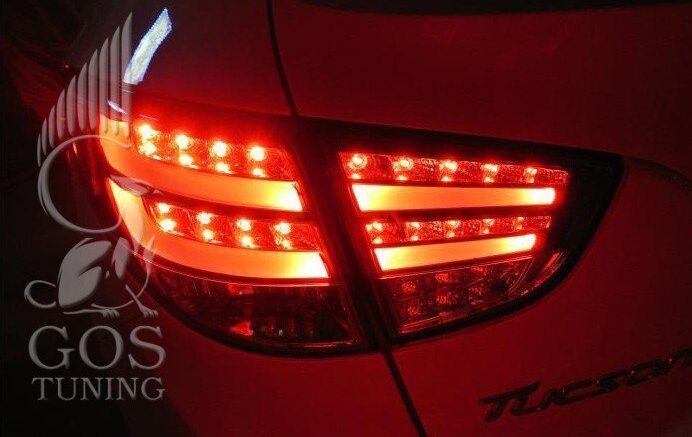 Альтернативные задние фонари «BMW Design» (Прозрачный, хром) на автомобиль Hyundai Tucson IX / IX35 Альтернативные задние фонари «BMW Design» (Прозрачный, хром) на автомобиль Hyundai Tucson IX / IX35