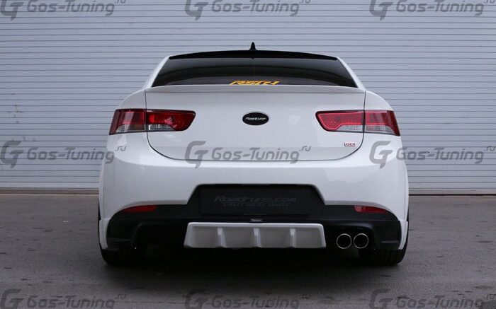 Накладка на задний бампер под 2 выхлопа (Диффузор) для Kia Cerato Forte Koup Накладка на задний бампер под 2 выхлопа (Диффузор) для Kia Cerato Forte Koup